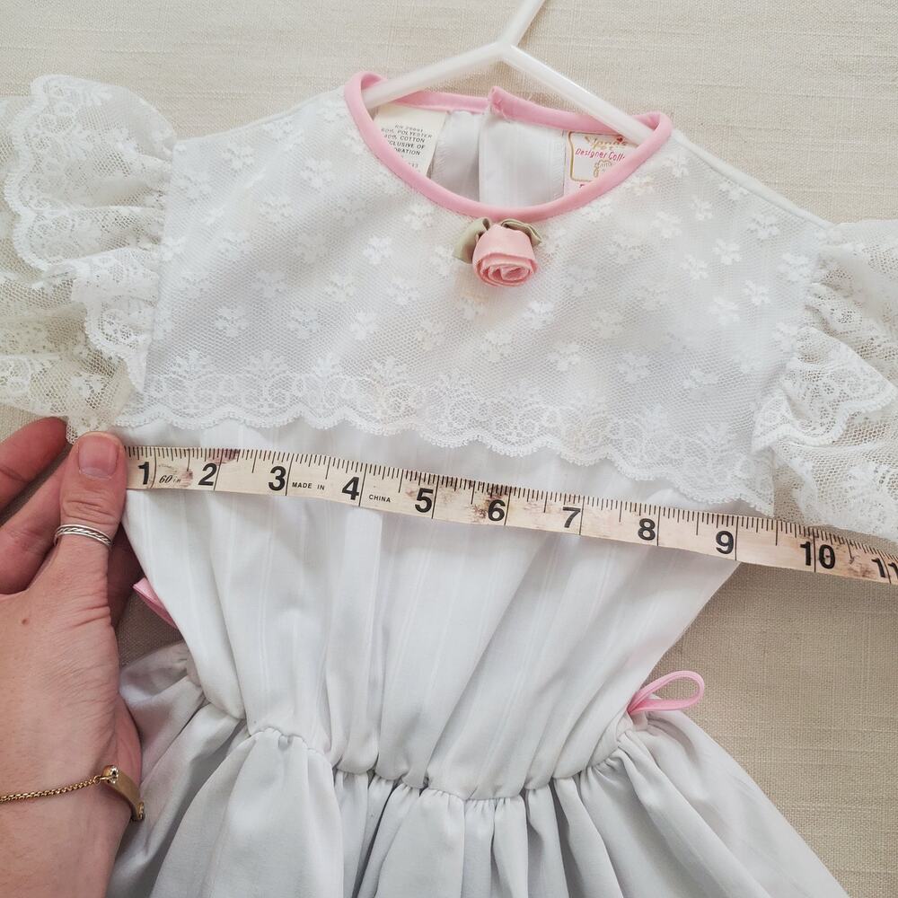 Vintage White Lace Dress 2t - Picture 4 of 10